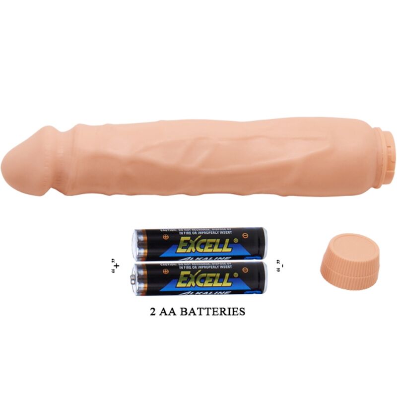 Detalhe do Vibrador Realista Jack BAILE 26 CM com vibração, mostrando a textura e formato.