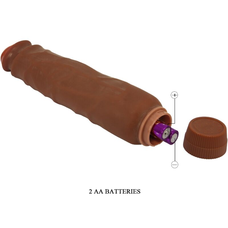 Close-up of the BAILE Vibrador Realista Jack 26 CM Mulato, showing its realistic texture and design.