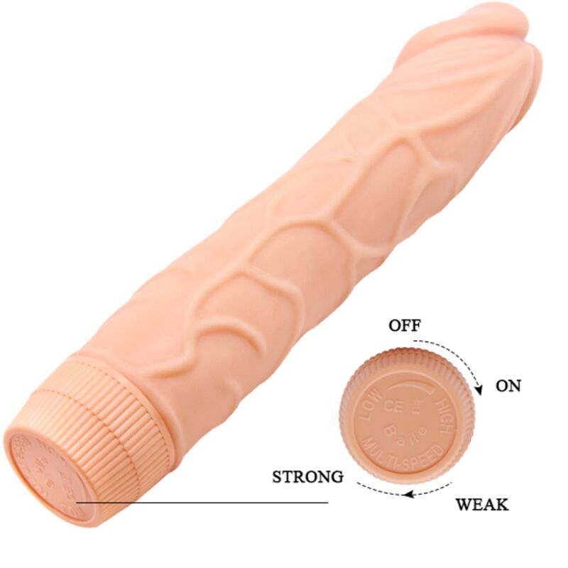 Vibrador Dildo Realista BAILE 22,5cm Cor de Carne com função de vibração.
