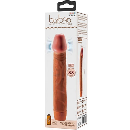 Vibrador Dildo Realista BAILE 22,5cm, com textura e cor detalhadas para prazer autêntico.