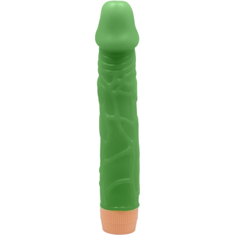 Close-up do Vibrador Realista BAILE Bill 22,5 cm Verde, mostrando a textura e o design realista.
