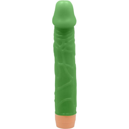 Close-up do Vibrador Realista BAILE Bill 22,5 cm Verde, mostrando a textura e o design realista.