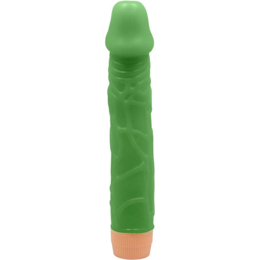 Close-up do Vibrador Realista BAILE Bill 22,5 cm Verde, mostrando a textura e o design realista.