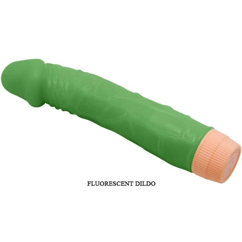 Close-up do Vibrador Realista BAILE Bill 22,5 cm Verde, mostrando a textura e o design realista.