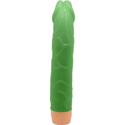 Close-up do Vibrador Realista BAILE Bill 22,5 cm Verde, mostrando a textura e o design realista.