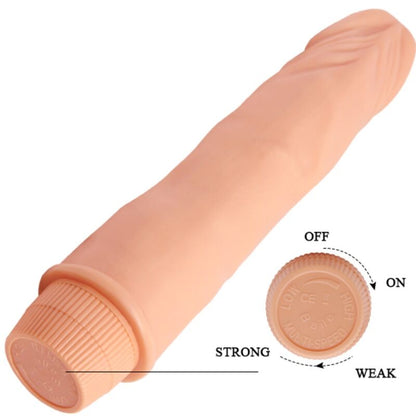 Close-up do Vibrador Realista Anão BAILE 21cm Carne, destacando a textura e o design ergonómico.
