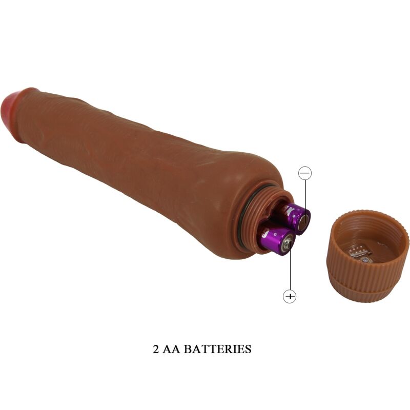 Vibrador realista BAILE Dryad 25cm mulato, com foco na textura e forma anatómica.