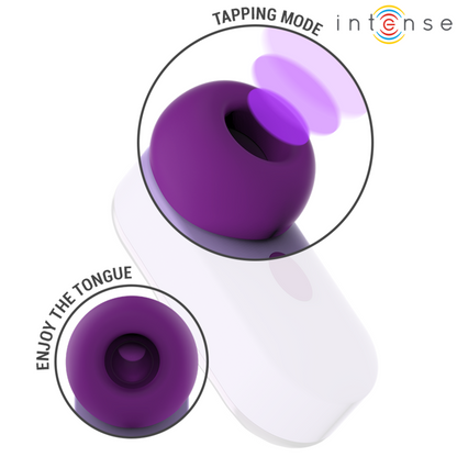 INTENSE Estimulador Clitoriano Sabrina Roxo com design compacto e ponta simuladora de língua.