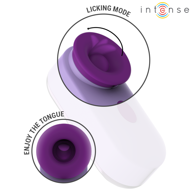 INTENSE Estimulador Clitoriano Sabrina Roxo com design compacto e ponta simuladora de língua.