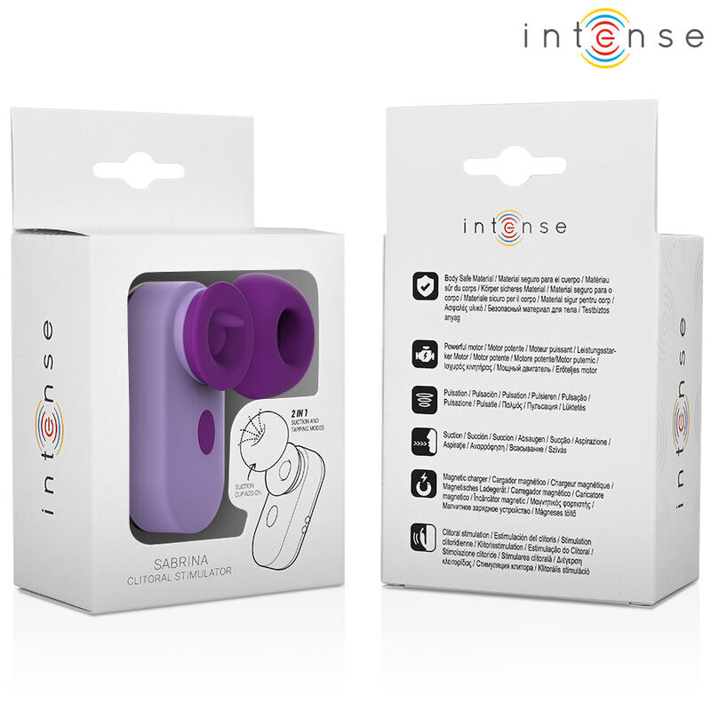 INTENSE Estimulador Clitoriano Sabrina Roxo com design compacto e ponta simuladora de língua.
