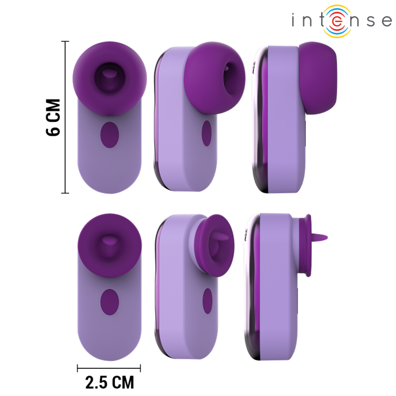 INTENSE Estimulador Clitoriano Sabrina Roxo com design compacto e ponta simuladora de língua.