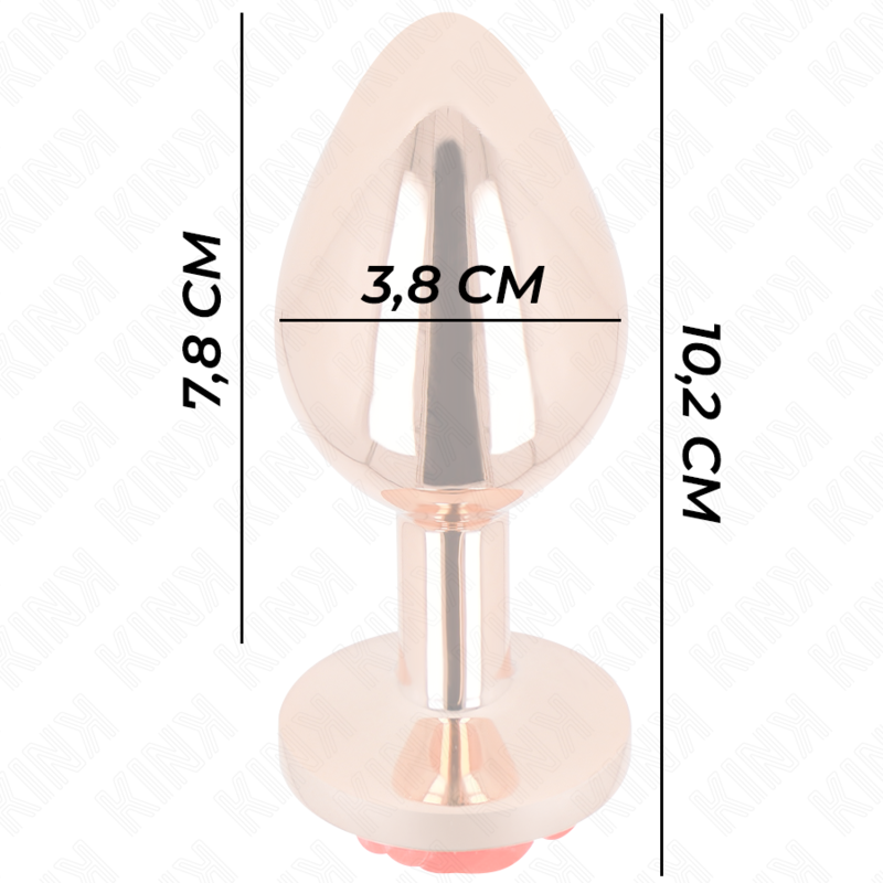 PLUG ANAL ROSA OURO COM ROSA VERMELHA L