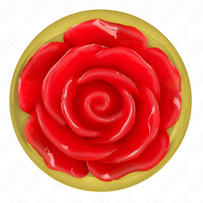 Close-up of the KINK Plug Anal Metálico Rosa Vermelha Tamanho L, showcasing its elegant design and metallic finish.