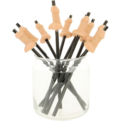 Canudos de Festa com Formato de Pénis - Pack de 10
