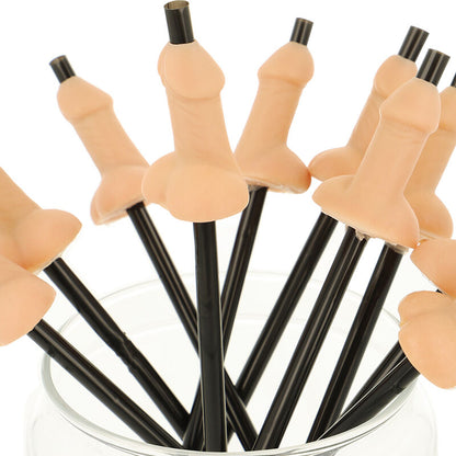 Canudos de Festa com Formato de Pénis - Pack de 10