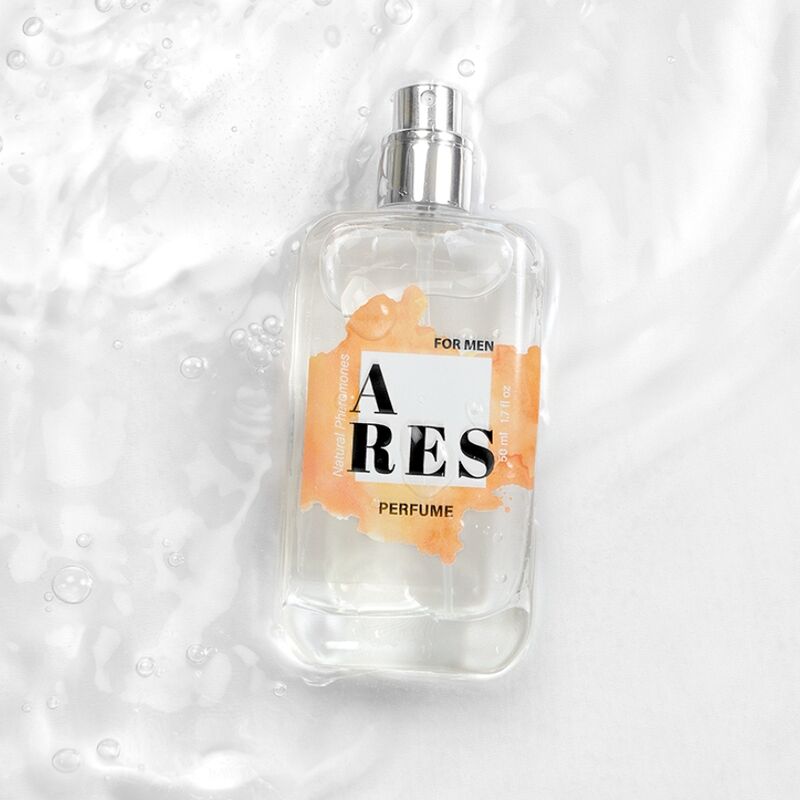 SECRETPLAY Ares Perfume Feromonas Natural Masculino Spray 50 ML, frasco e detalhes do aroma.