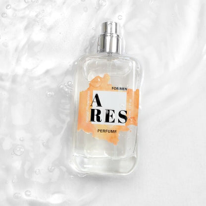 SECRETPLAY Ares Perfume Feromonas Natural Masculino Spray 50 ML, frasco e detalhes do aroma.