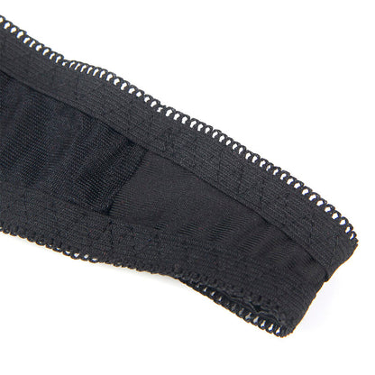 Close-up do Conjunto de Lingerie SUBBLIME L/XL com Sutiã Aberto e Laço Preto, realçando os detalhes em renda e o ajuste confortável.