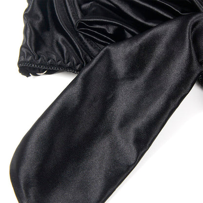 Close-up do Conjunto de Lingerie SUBBLIME L/XL com Sutiã Aberto e Laço Preto, realçando os detalhes em renda e o ajuste confortável.