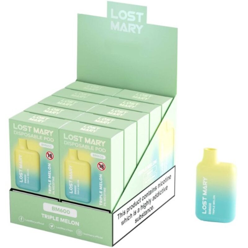 LOST MARY - BM600 NICOTINE VAPER 2% DESCARTÁVEL TRIPLO MELÃO
