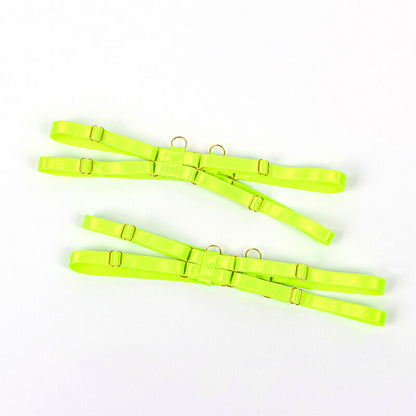 Conjunto de Lingerie SUBBLIME Verde Fluorescente com sutiã, colar e detalhes para as pernas