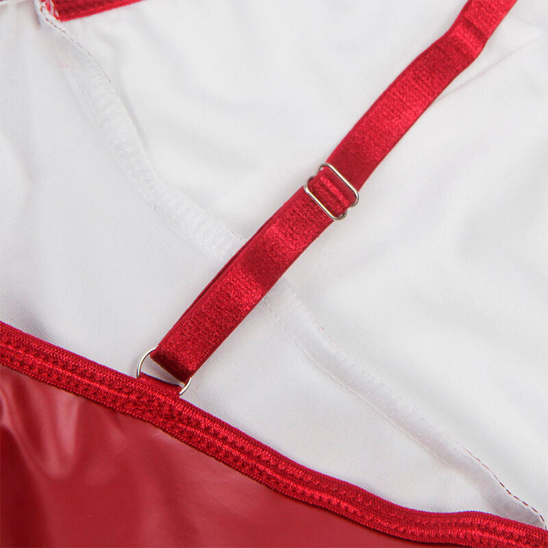 Vestido com Alças SUBBLIME em Couro PU Bordô L/XL, com design sensual e detalhes luxuosos.