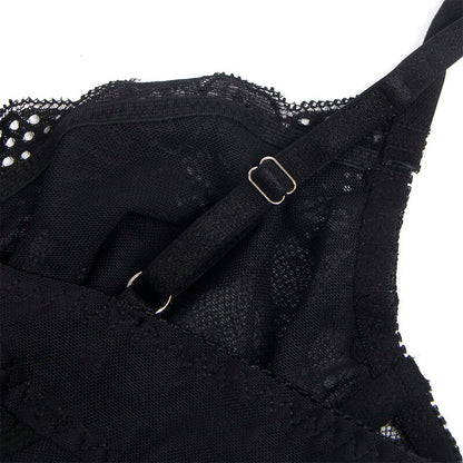 SUBBLIME Body de Renda Push-Up com Virilha Aberta Preto S/M