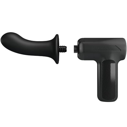 Close-up do Massageador PRETTY LOVE DJ Doctor 5 Configurações Preto, mostrando o design ergonómico e a cabeça de silicone.