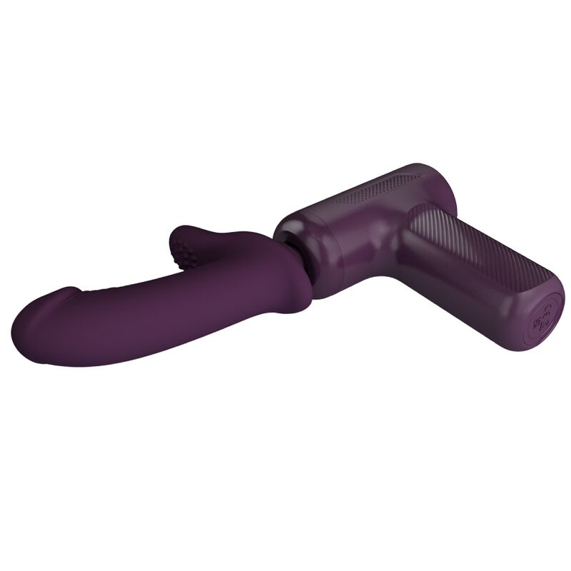Close-up of the PRETTY LOVE Massageador DJ Scholar, a powerful purple wand vibrator with 5 settings.