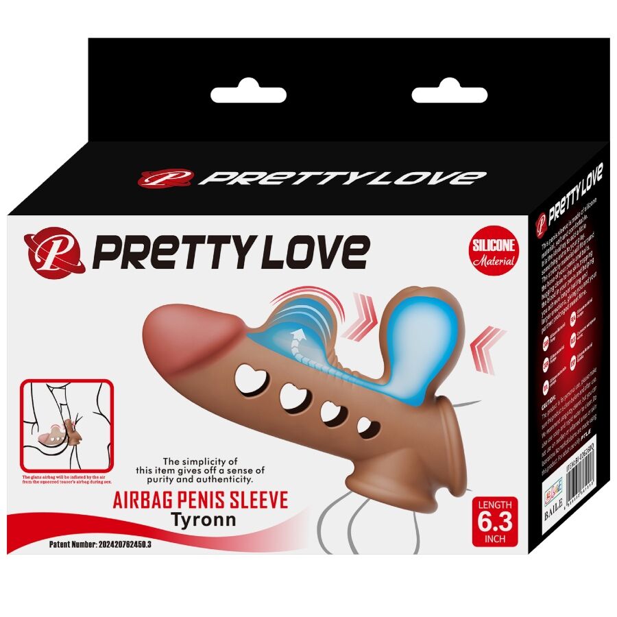 PRETTY LOVE Manga Peniana Tyronn com Airbag inflável, detalhes do design em silicone.