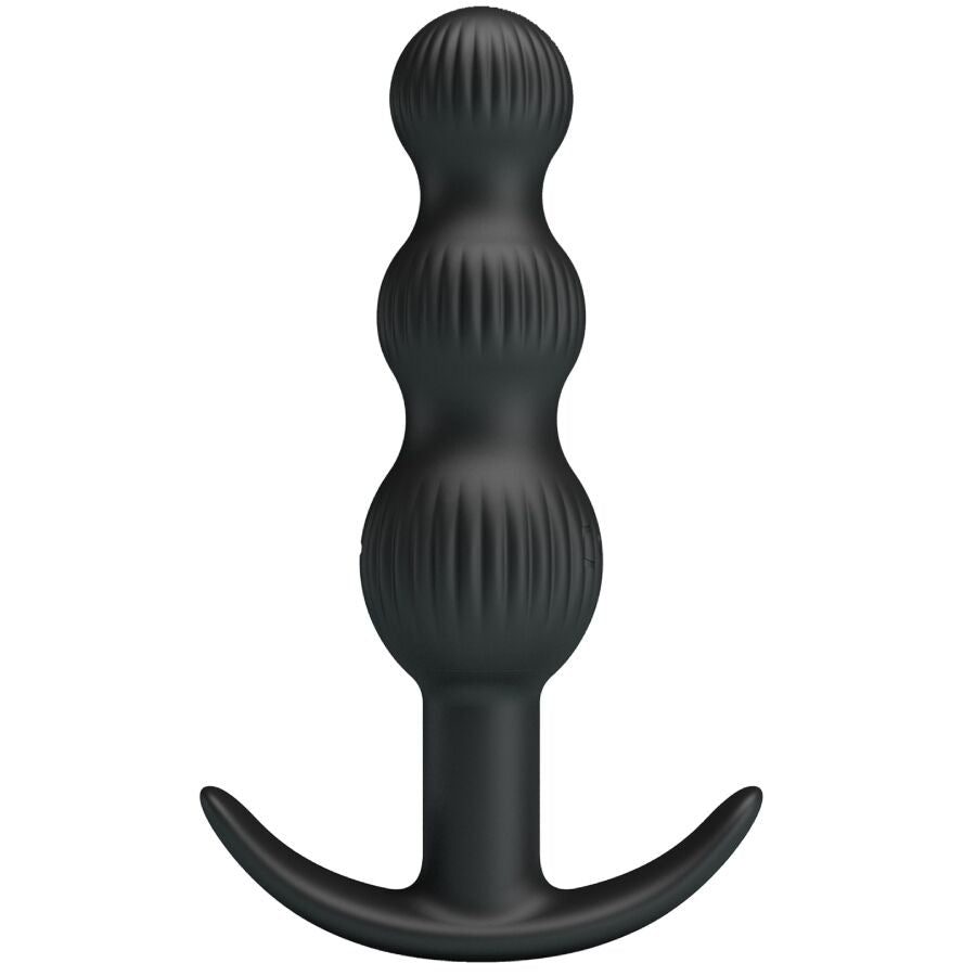 Vibrador anal PRETTY LOVE Sidney preto com design ergonómico e 10 funções de vibração.