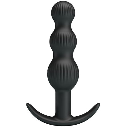 Vibrador anal PRETTY LOVE Sidney preto com design ergonómico e 10 funções de vibração.