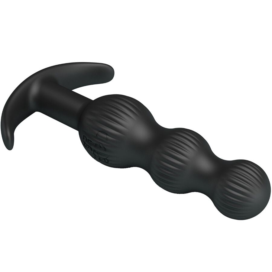 Vibrador anal PRETTY LOVE Sidney preto com design ergonómico e 10 funções de vibração.