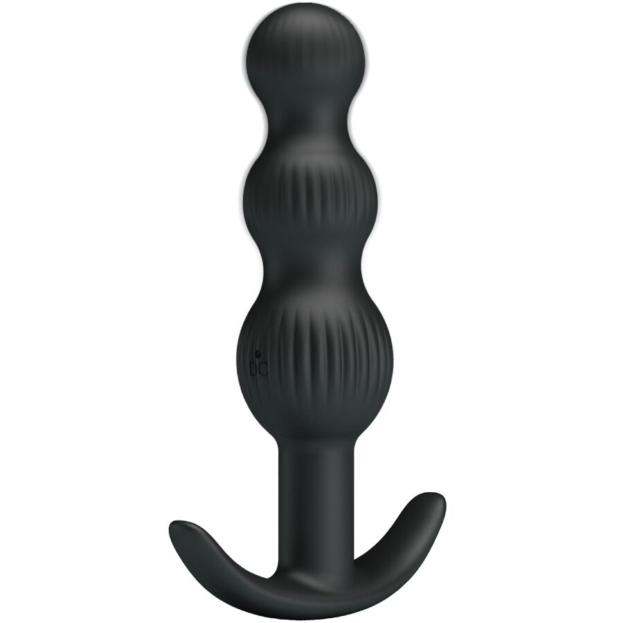 Vibrador anal PRETTY LOVE Sidney preto com design ergonómico e 10 funções de vibração.