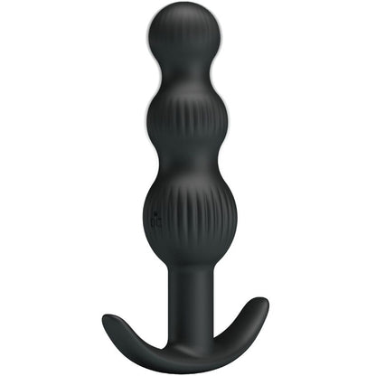 Vibrador anal PRETTY LOVE Sidney preto com design ergonómico e 10 funções de vibração.