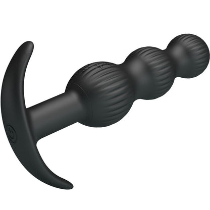 Vibrador anal PRETTY LOVE Sidney preto com design ergonómico e 10 funções de vibração.