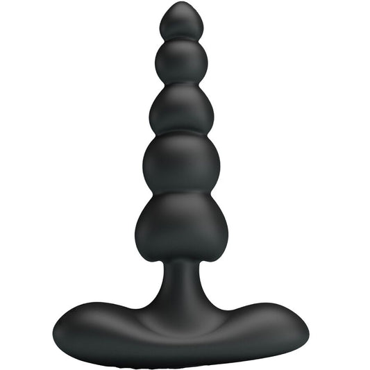 PRETTY LOVE Vibrador Anal Corban com 10 Vibrações em silicone preto, design flexível e ergonómico.