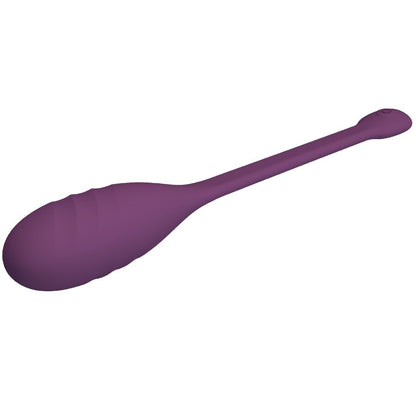Close-up of the PRETTY LOVE Vibrador Controlado por Aplicativo Leviathan Roxo showing its design and silicone texture.