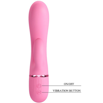 Vibrador Pretty Love Marski Rabbit e Ponto G Rosa em silicone com estimulador duplo