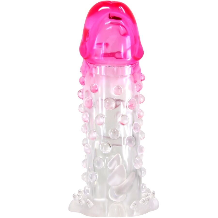 Close-up of the PRETTY LOVE Bainha de Ampliação Realista Wilford, showcasing its realistic design, textured shaft, and stimulating features.