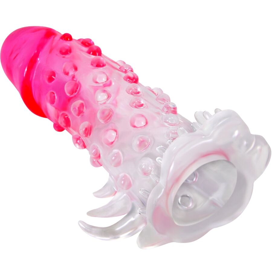 Close-up of the PRETTY LOVE Bainha de Ampliação Realista Wilford, showcasing its realistic design, textured shaft, and stimulating features.