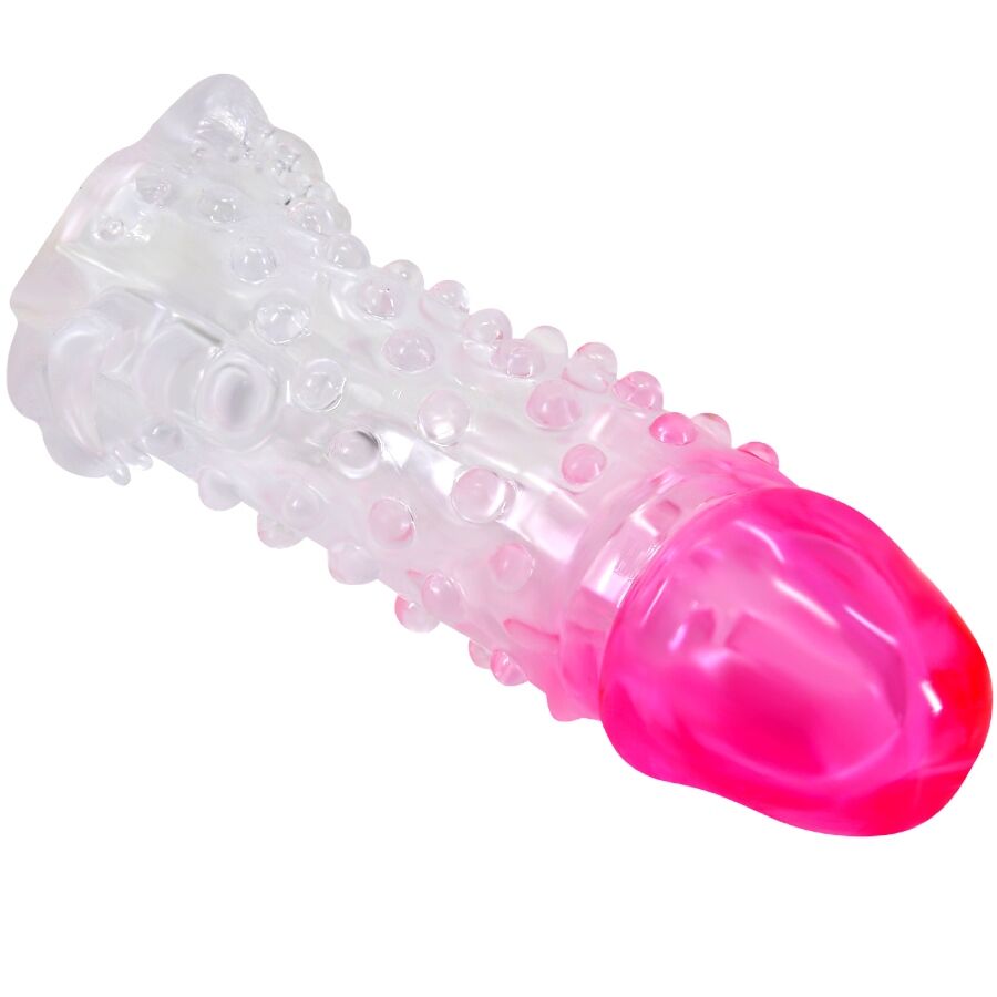 Close-up of the PRETTY LOVE Bainha de Ampliação Realista Wilford, showcasing its realistic design, textured shaft, and stimulating features.