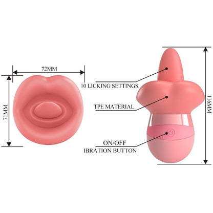 PRETTY LOVE Estimulador Clitoriano Kylee Tongue 10 Vibrações Rosa Nude com design ergonómico e ponta de língua.