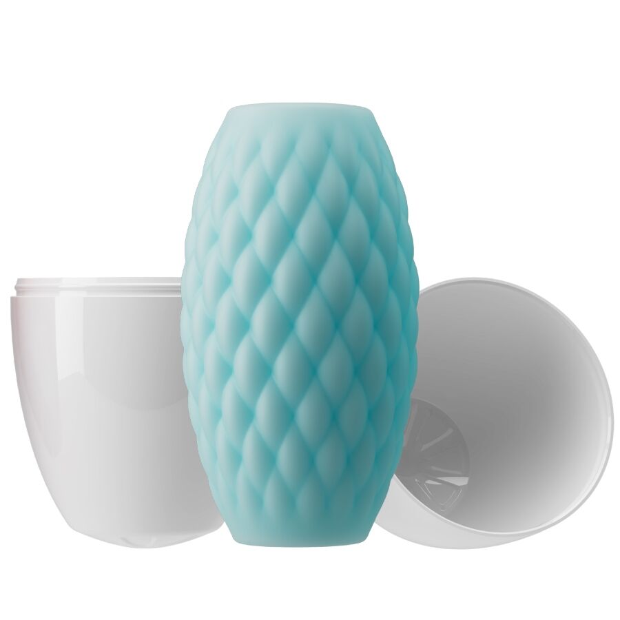Close-up of the PRETTY LOVE Masturbador Masculino Athena Eros, showing its silicone texture and dual entry design.