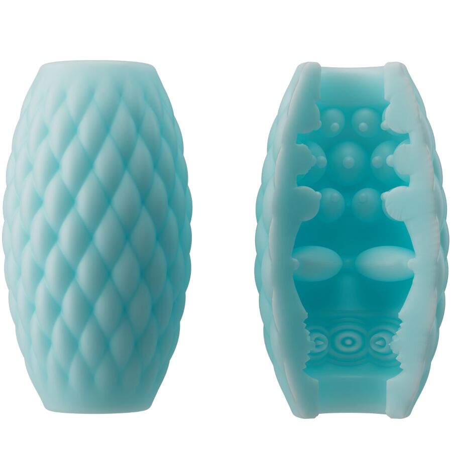 Close-up of the PRETTY LOVE Masturbador Masculino Athena Eros, showing its silicone texture and dual entry design.