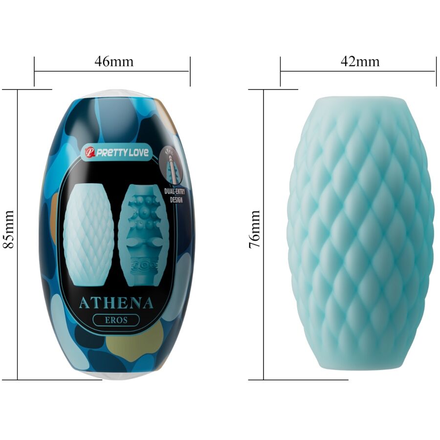 Close-up of the PRETTY LOVE Masturbador Masculino Athena Eros, showing its silicone texture and dual entry design.