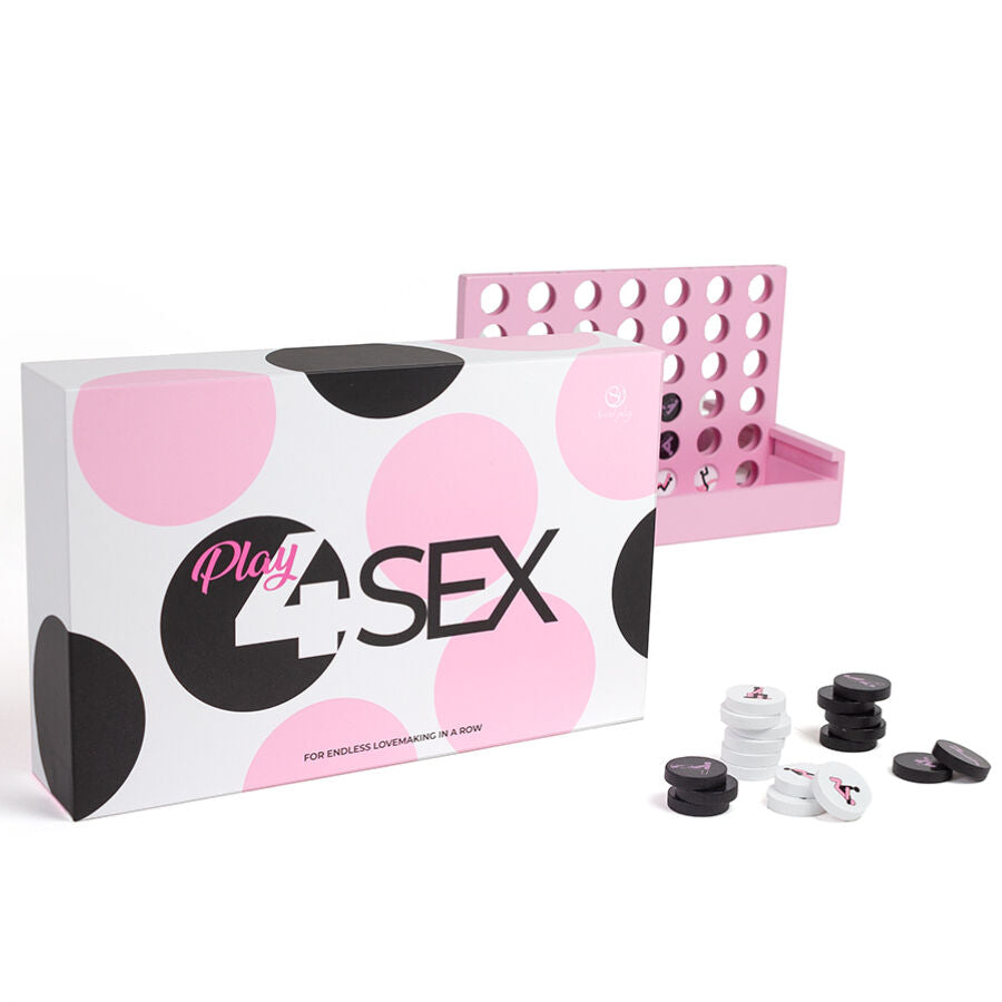 SECRETPLAY Jogo de Madeira Play4Sex para casais, mostrando tabuleiro e peças com posições Kama Sutra.