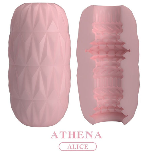 Close-up do Masturbador Masculino PRETTY LOVE ATHENA Alice Rosa mostrando suas texturas flexíveis e design compacto.