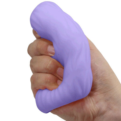 Close-up do Masturbador Masculino Pretty Love Athena Egg Stroker Roxo, destacando a sua textura e material TPR superelástico.