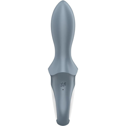 Satisfyer Vibrador Anal Inflável com Bomba de Ar Booty 1, detalhe do design e material de silicone cinza.